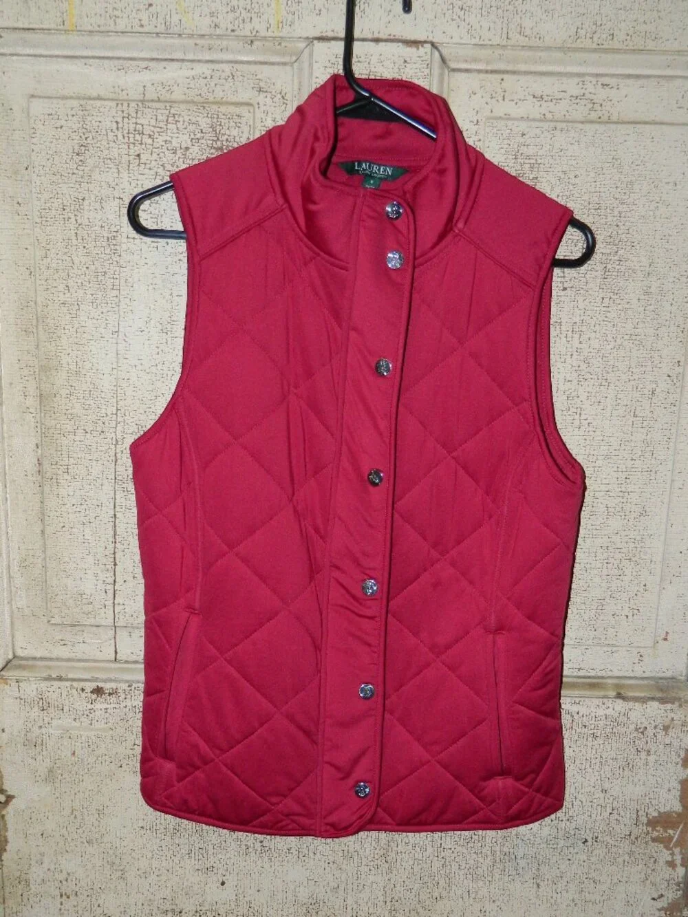 Lauren Ralph Lauren Snap Front Quilted Vest Sz S (DD-14)